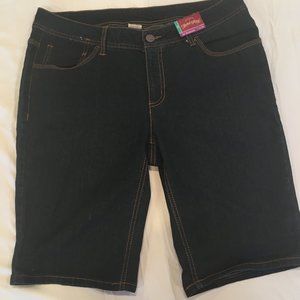 Faded Glory 10" Bermuda Short Jeans Dark Denim